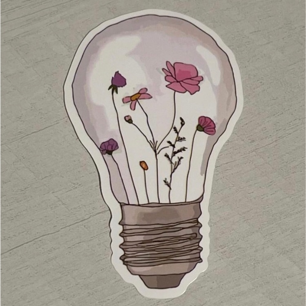 Lightbulb Floral Sticker